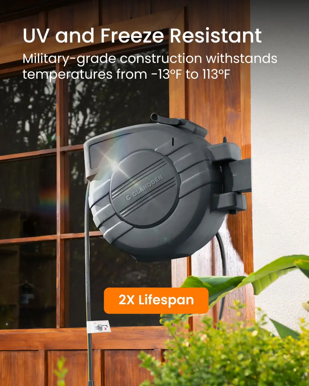 J Series Retractable Garden Hose Reel - Dark Gray
