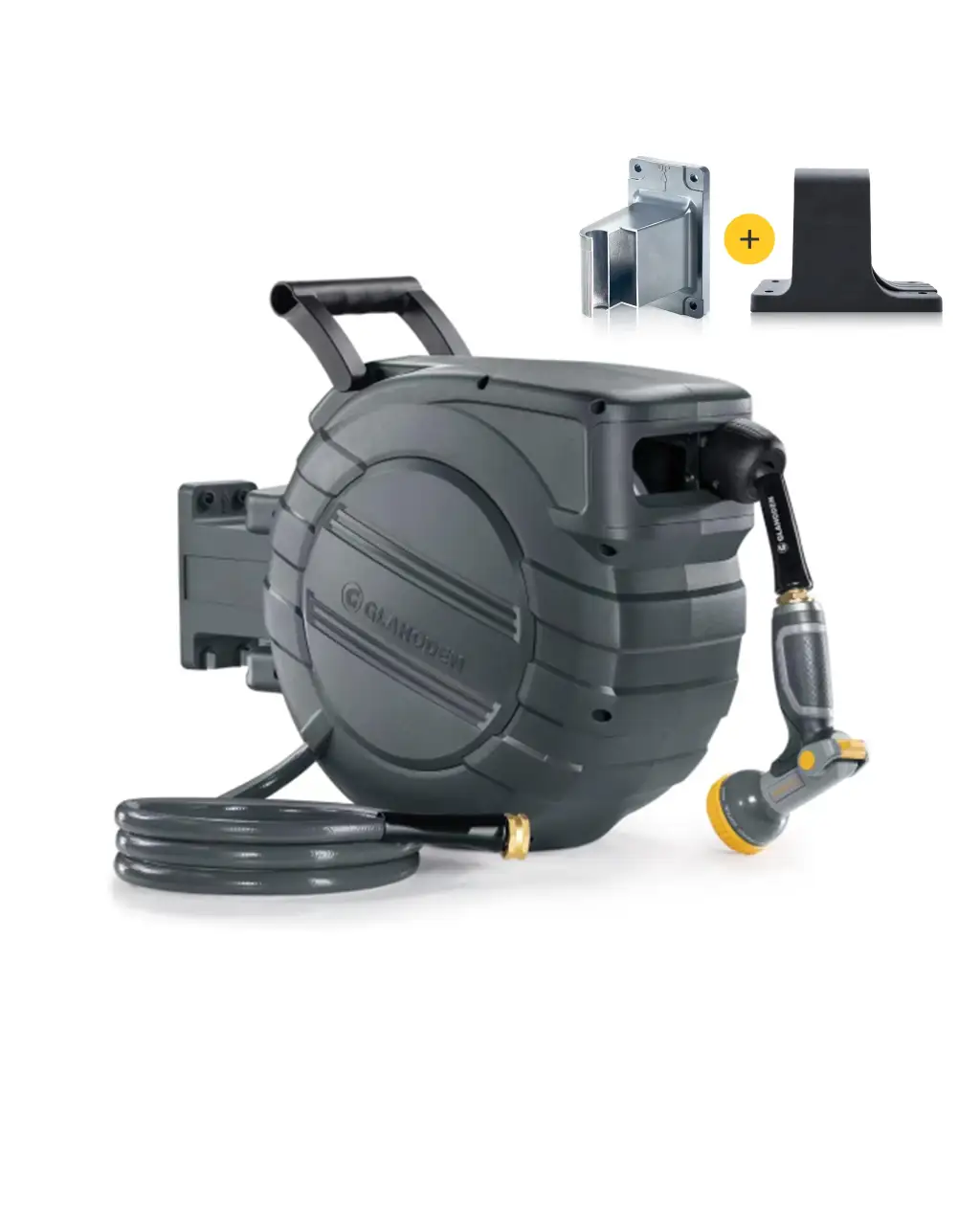 J Series Retractable Garden Hose Reel - Dark Gray