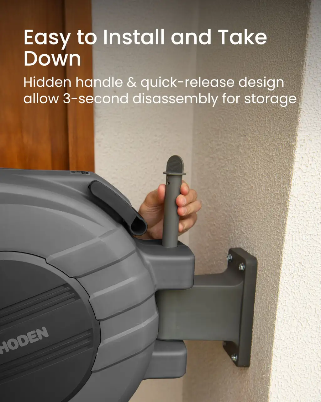 J Series Retractable Garden Hose Reel - Dark Gray