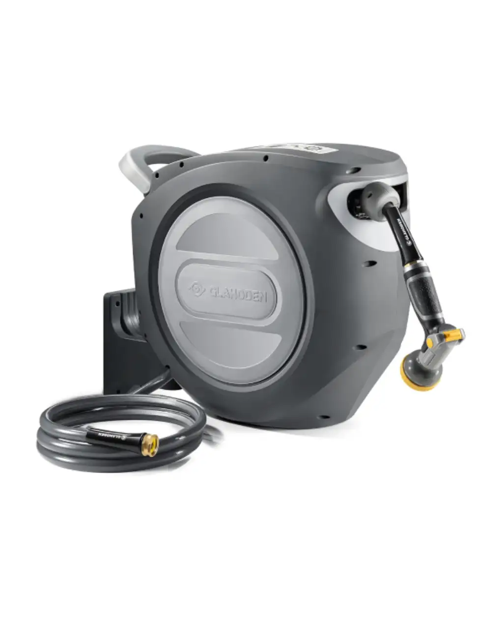 Silver Gray Retractable Garden Hose Reel, premium garden tool