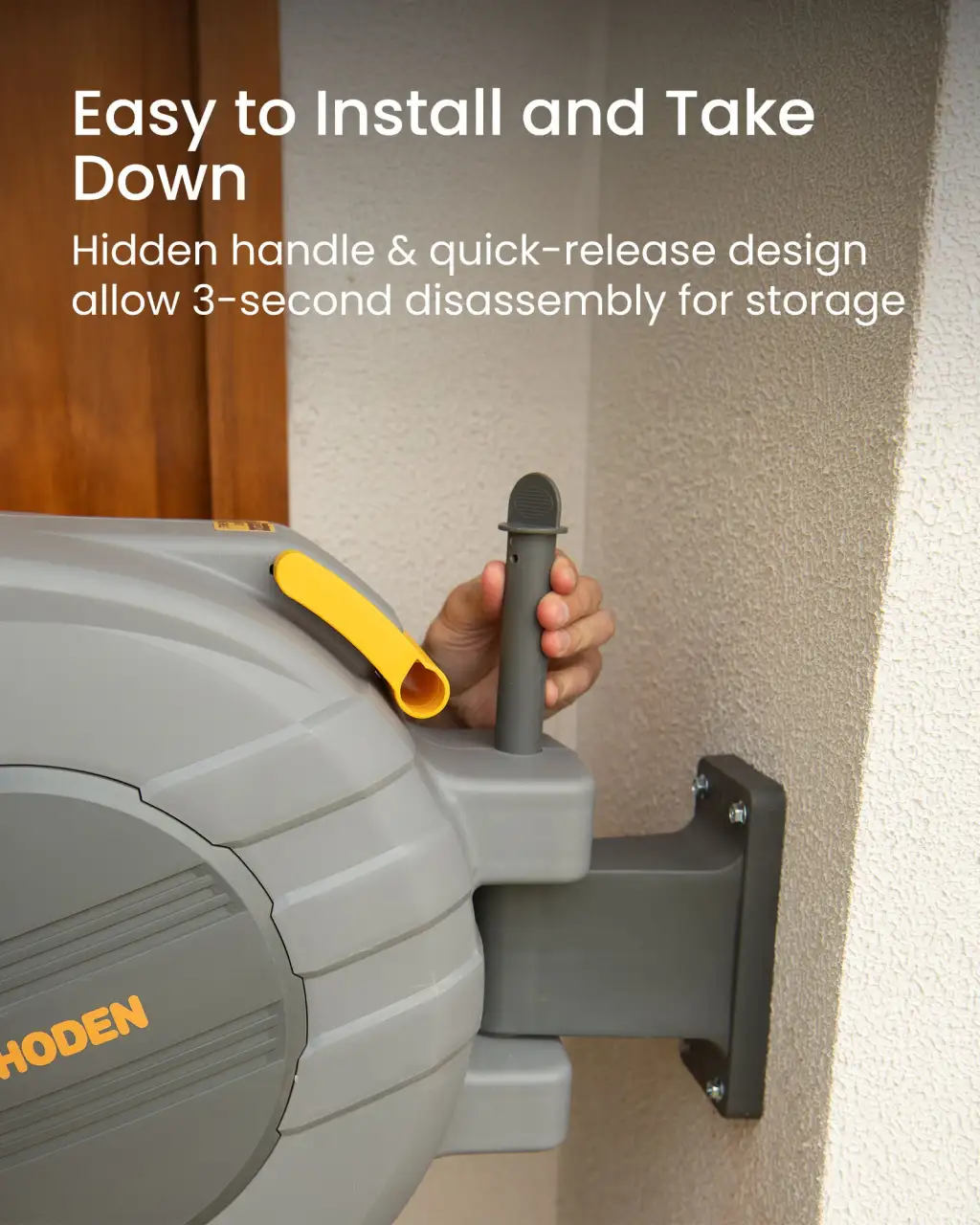 J Series Retractable Garden Hose Reel - Light Gray