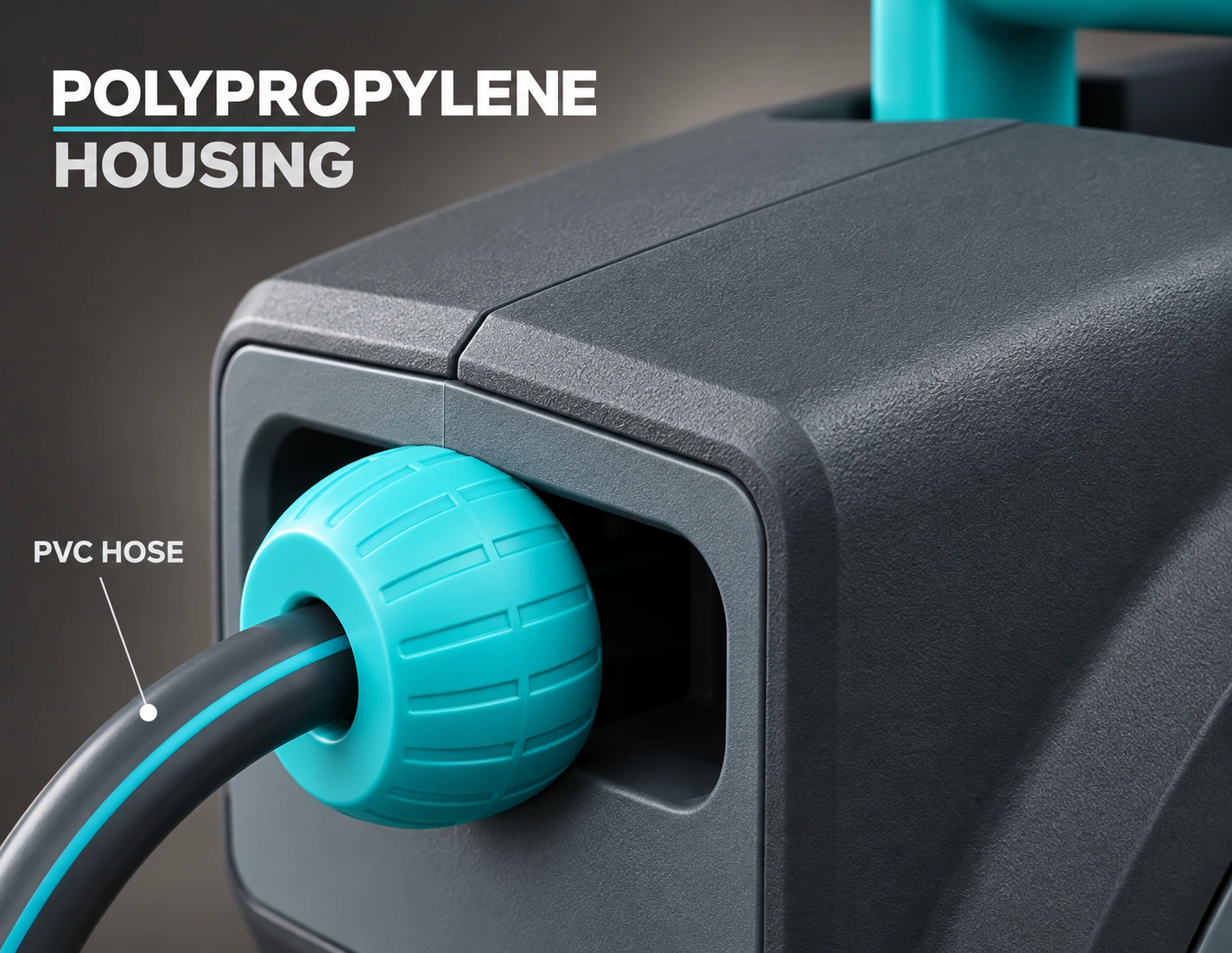 FDAB polypropylene housing and PVC hose exterior detail
