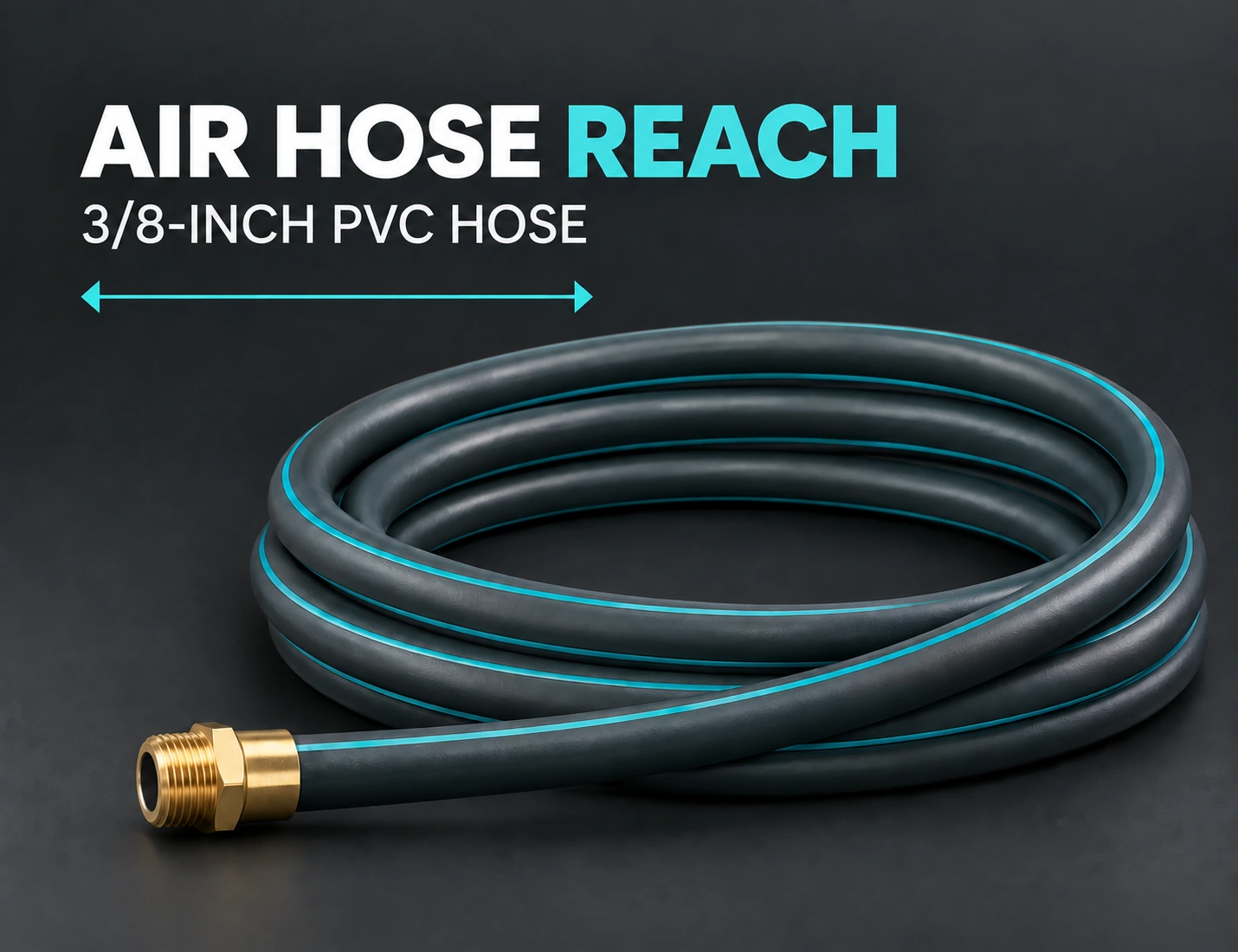 FYKIKTA 3/8-inch PVC air hose with a threaded brass fitting