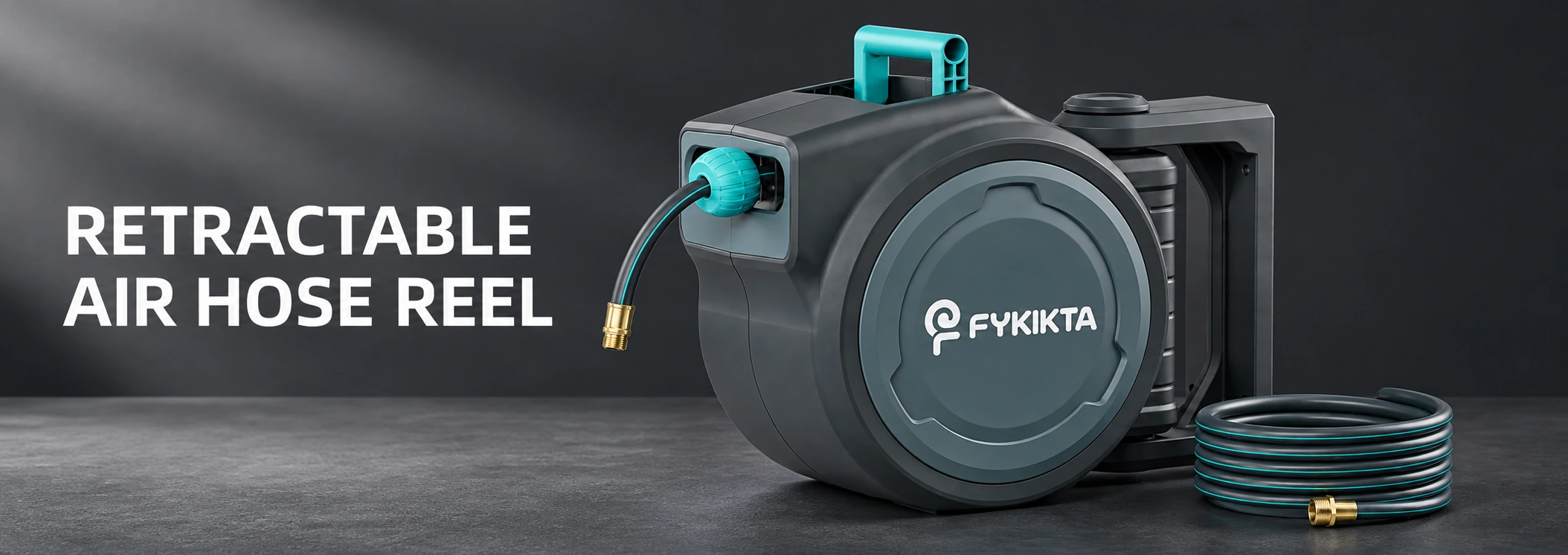 FYKIKTA enclosed retractable air hose reel and hose