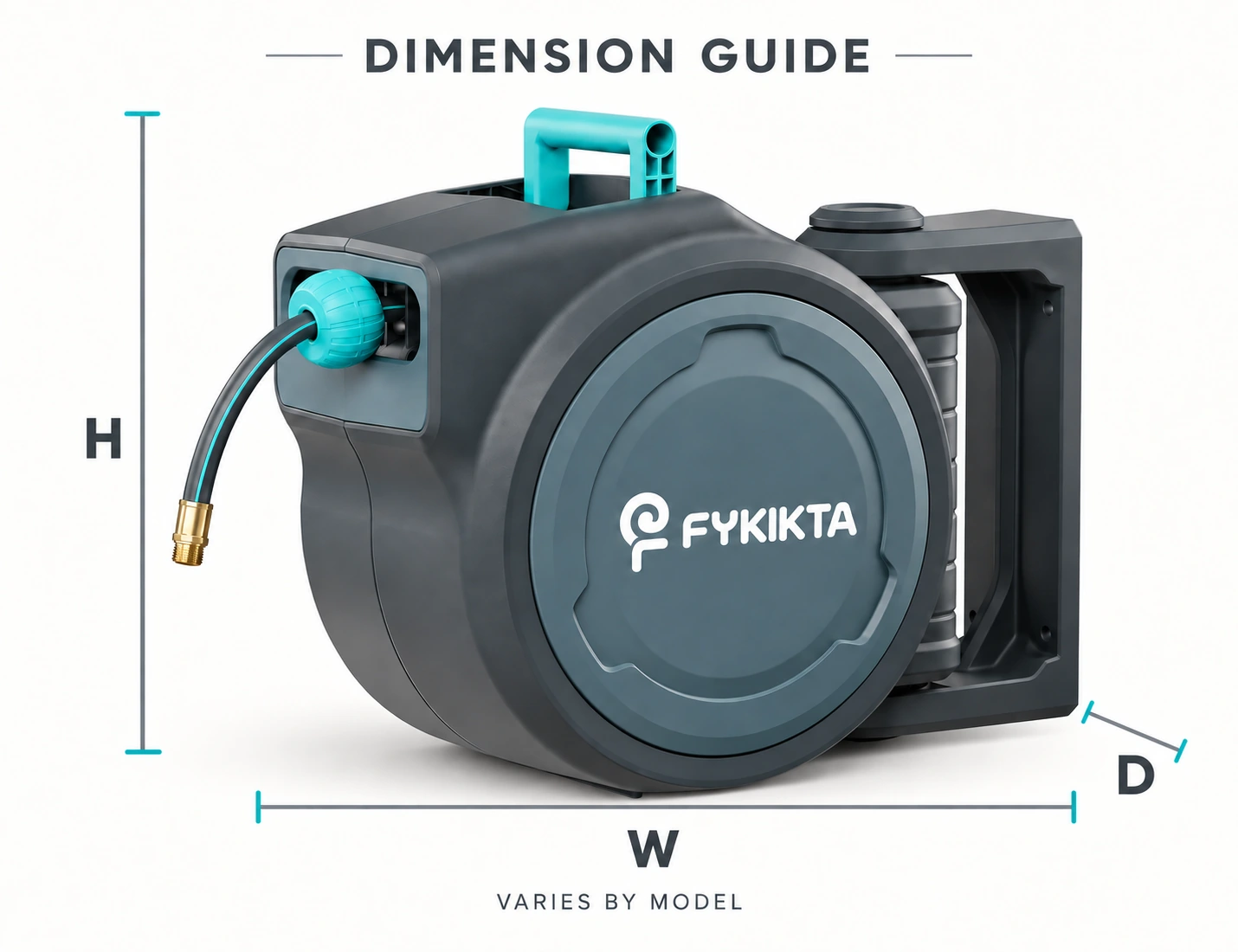 FDAB exterior dimension orientation guide; measurements vary by model