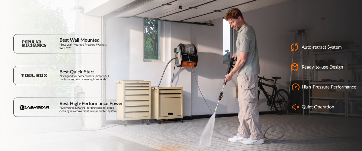 Giraffe Tools Grandfalls Retractable Pressure Washer Pro Media Endorsement
